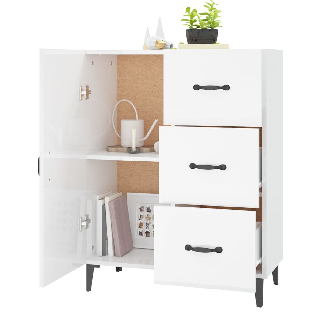 Sideboard Hochglanz-Weiß 69,5x34x90 cm Holzwerkstoff - Pazzar.ch