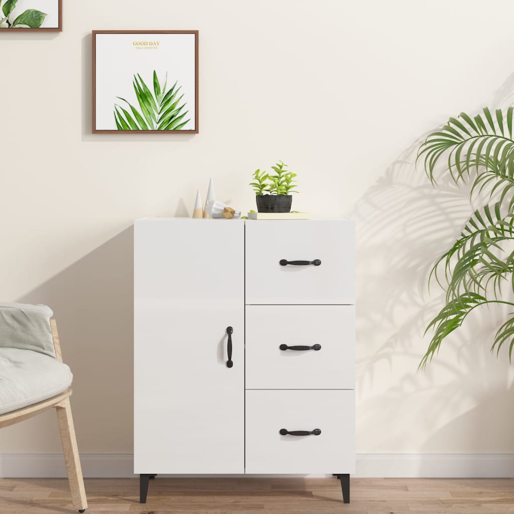 Sideboard Hochglanz-Weiß 69,5x34x90 cm Holzwerkstoff - Pazzar.ch