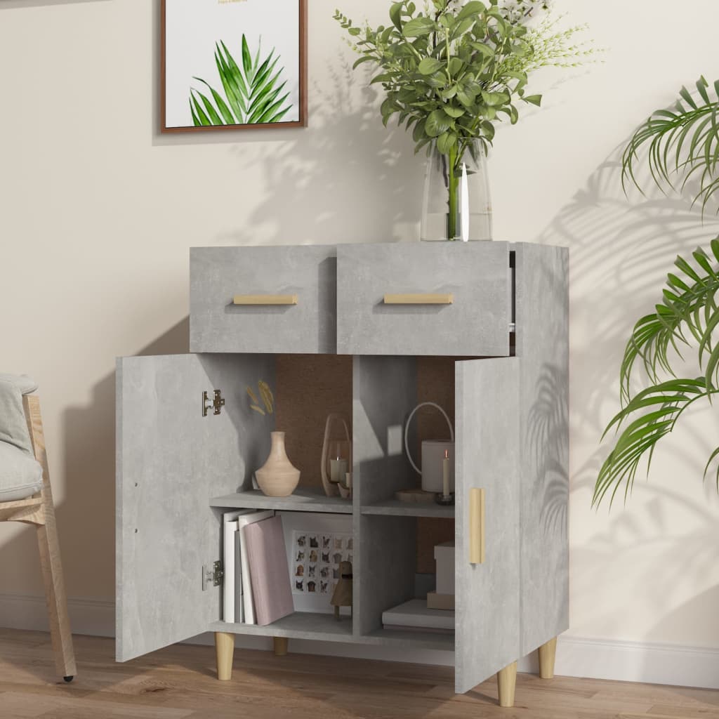 Sideboard Betongrau 69,5x34x89 cm Holzwerkstoff - Pazzar.ch