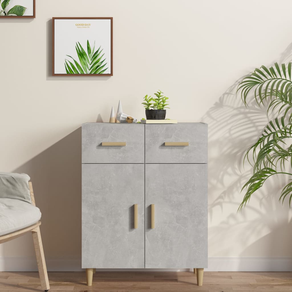 Sideboard Betongrau 69,5x34x89 cm Holzwerkstoff - Pazzar.ch