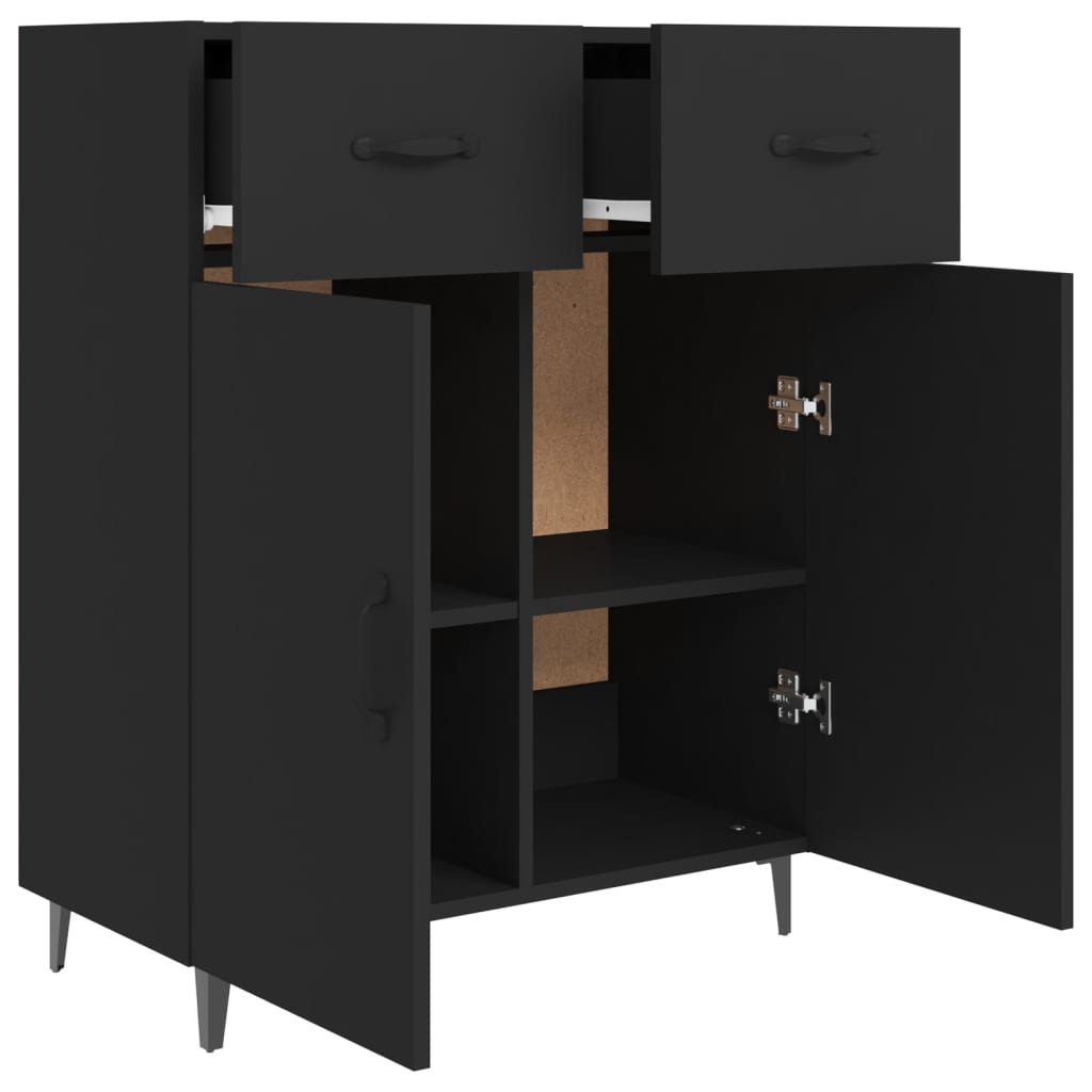 Sideboard Schwarz 69,5x34x90 cm Holzwerkstoff - Pazzar.ch