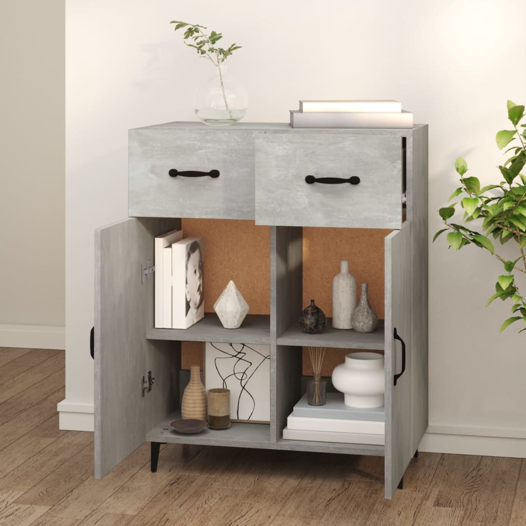 Sideboard Betongrau 69,5x34x90 cm Holzwerkstoff - Pazzar.ch