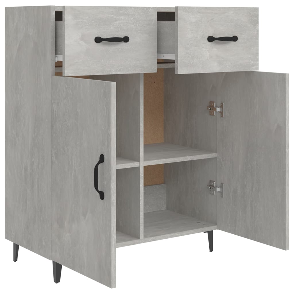 Sideboard Betongrau 69,5x34x90 cm Holzwerkstoff - Pazzar.ch
