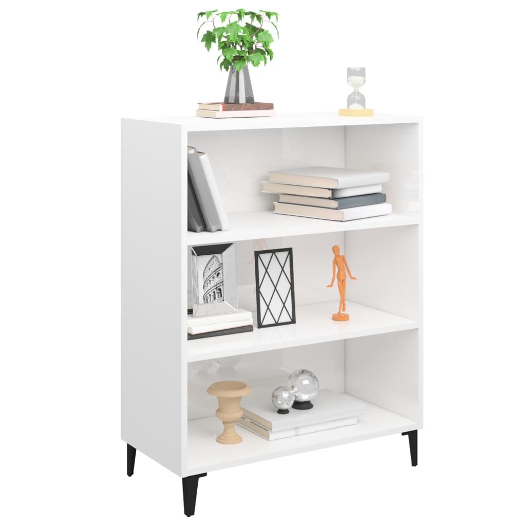 Sideboard Hochglanz-Weiß 69,5x32,5x90 cm Holzwerkstoff - Pazzar.ch