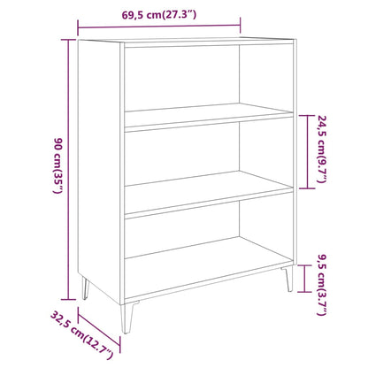 Sideboard Hochglanz-Weiß 69,5x32,5x90 cm Holzwerkstoff - Pazzar.ch