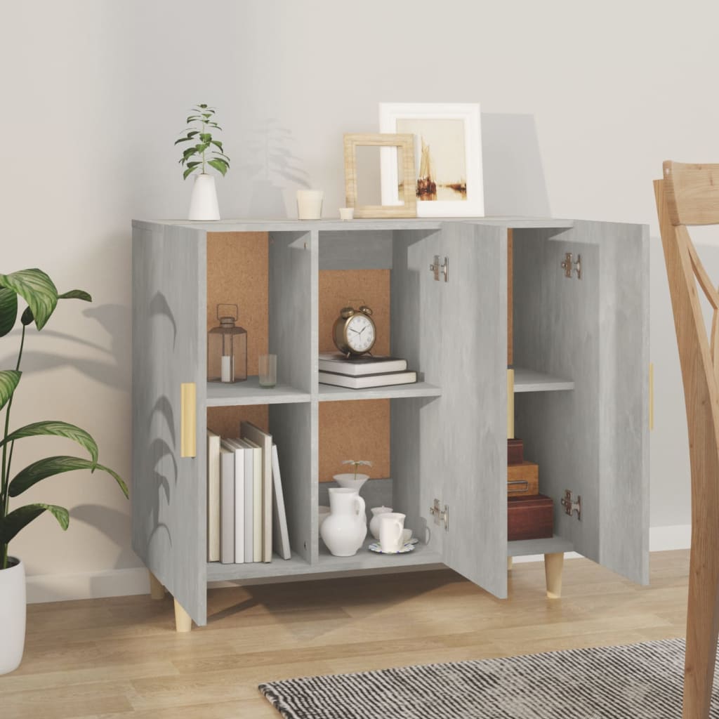 Sideboard Betongrau 90x34x80 cm Holzwerkstoff