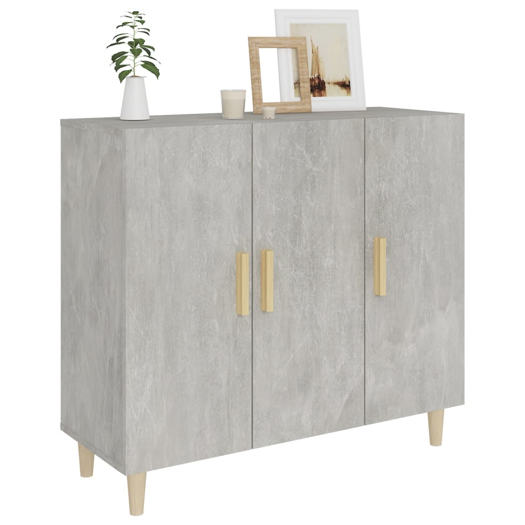 Sideboard Betongrau 90x34x80 cm Holzwerkstoff - Pazzar.ch