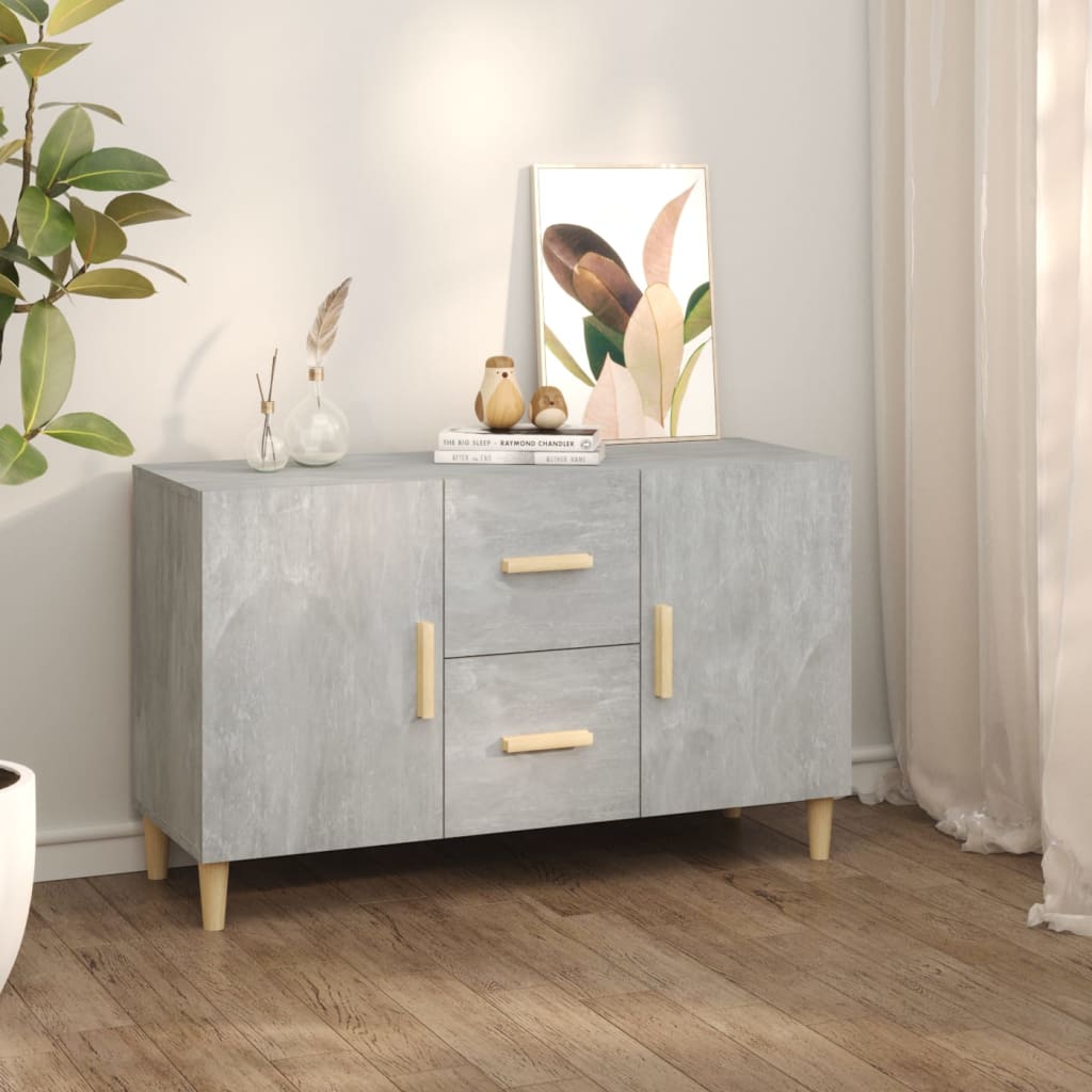 Sideboard Betongrau 100x36x60 cm Holzwerkstoff - Pazzar.ch