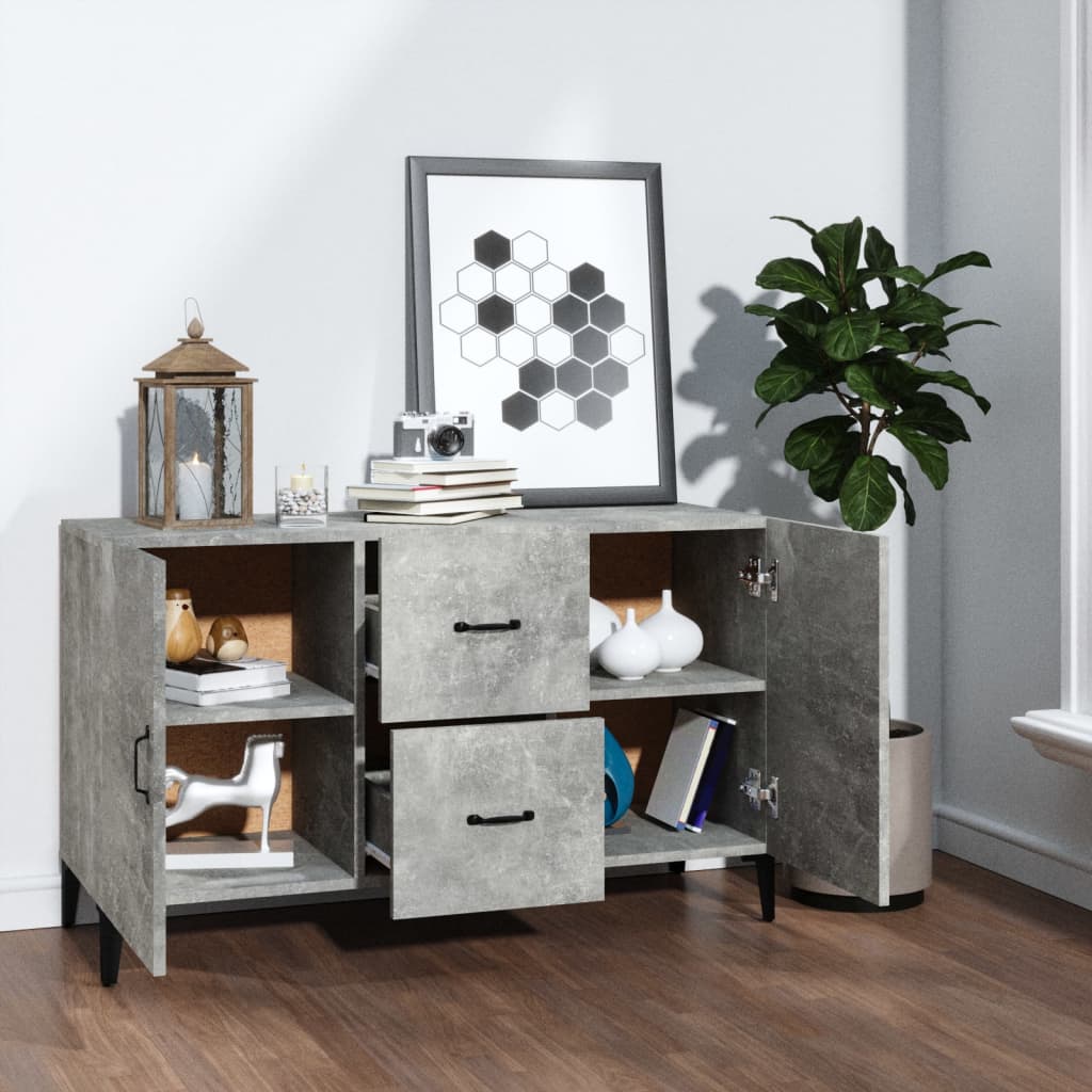 Sideboard Betongrau 100x36x60 cm Holzwerkstoff - Pazzar.ch