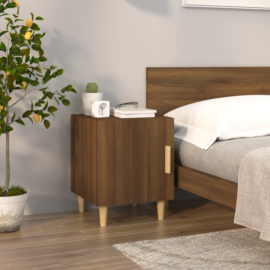 Nachttische 2 Stk. Braun Eichen-Optik Holzwerkstoff - Pazzar.ch