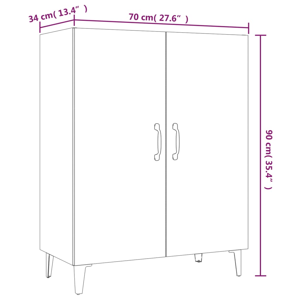 Sideboard Räuchereiche 70x34x90 cm Holzwerkstoff - Pazzar.ch