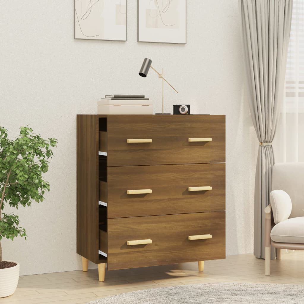 Sideboard Braun Eichen-Optik 70x34x90 cm Holzwerkstoff - Pazzar.ch