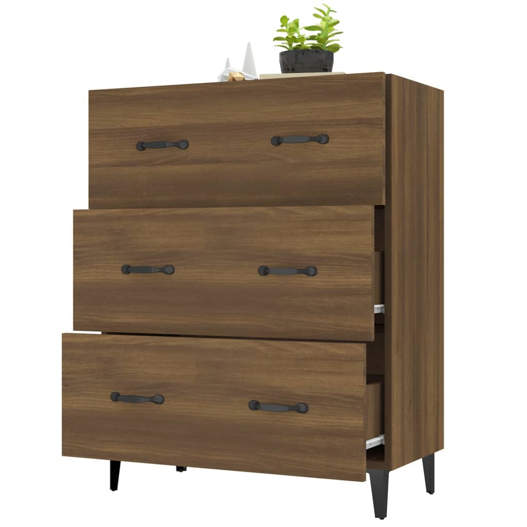Sideboard Braun Eichen-Optik 69,5x34x90 cm Holzwerkstoff - Pazzar.ch