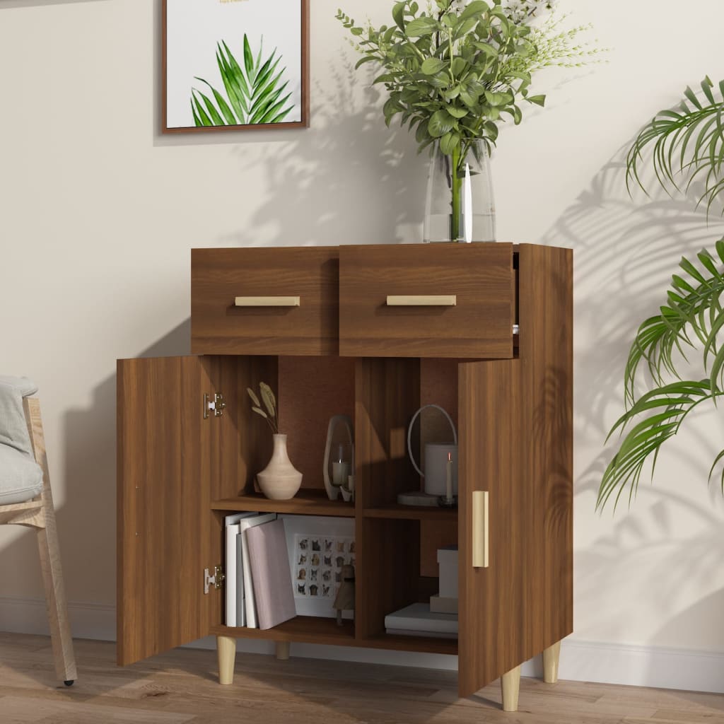 Sideboard Braun Eichen-Optik 69,5x34x89 cm Holzwerkstoff - Pazzar.ch