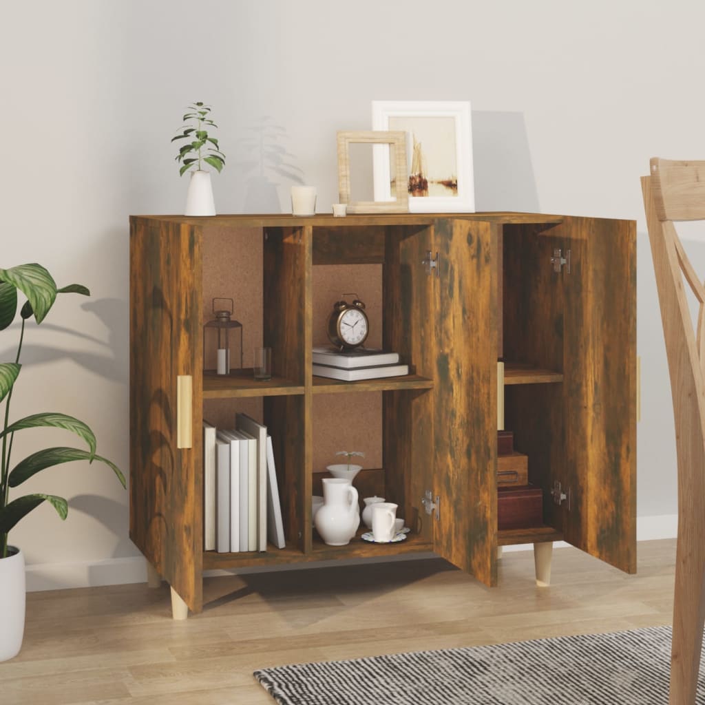 Sideboard Räuchereiche 90x34x80 cm Holzwerkstoff - Pazzar.ch