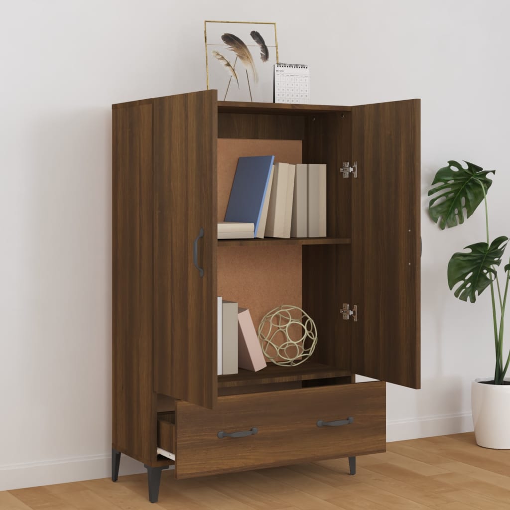 Highboard Braun Eichen-Optik 70x31x115 cm Holzwerkstoff - Pazzar.ch