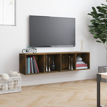 Bücherregal/TV-Schrank Räuchereiche 143x30x36 cm Holzwerkstoff - Pazzar.ch