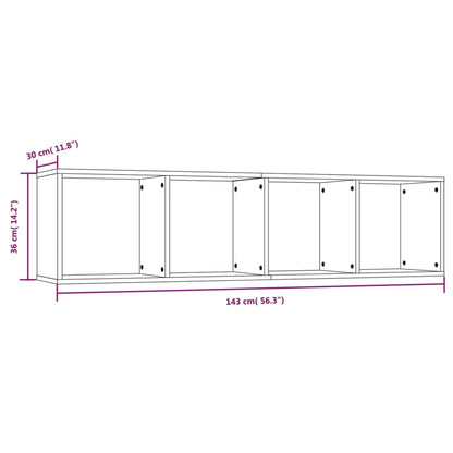 Bücherregal/TV-Schrank Räuchereiche 143x30x36 cm Holzwerkstoff - Pazzar.ch