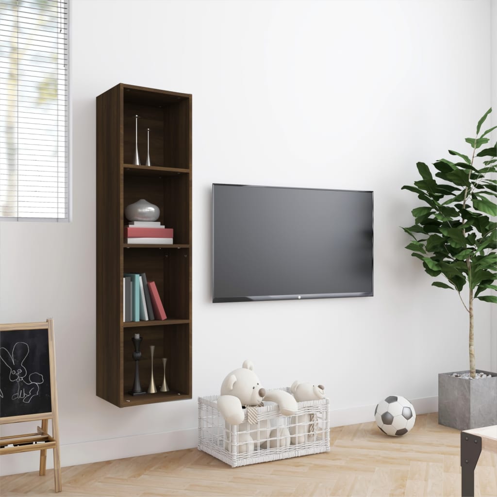 Bücherregal/TV-Schrank Braun Eiche 143x30x36 cm Holzwerkstoff - Pazzar.ch