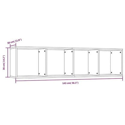 Bücherregal/TV-Schrank Braun Eiche 143x30x36 cm Holzwerkstoff - Pazzar.ch