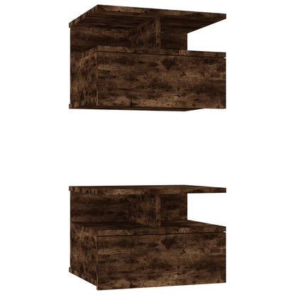 Nachttisch 2Stk. Hängend Räuchereiche 40x31x27 cm Holzwerkstoff - Pazzar.ch