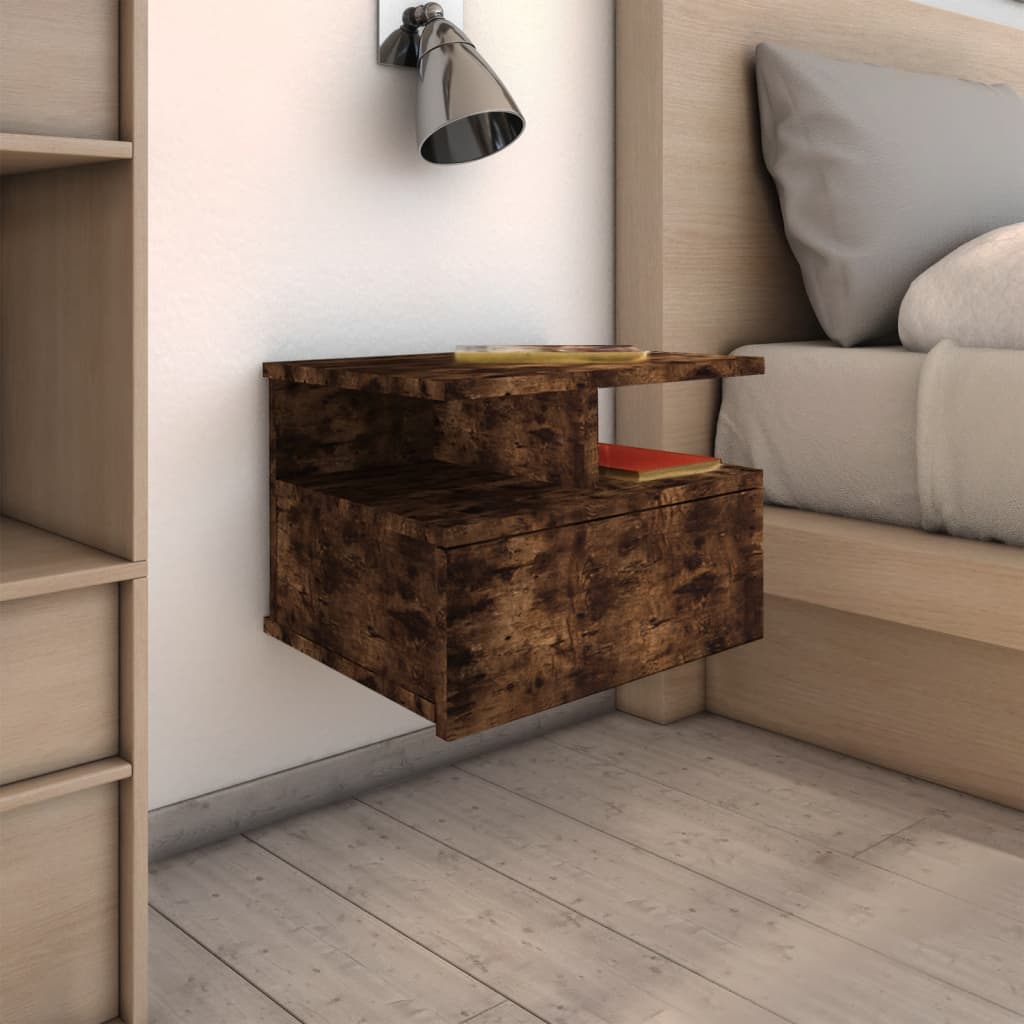 Nachttisch 2Stk. Hängend Räuchereiche 40x31x27 cm Holzwerkstoff - Pazzar.ch
