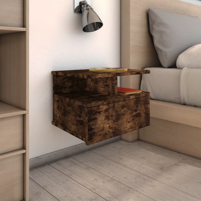 Nachttisch 2Stk. Hängend Räuchereiche 40x31x27 cm Holzwerkstoff - Pazzar.ch