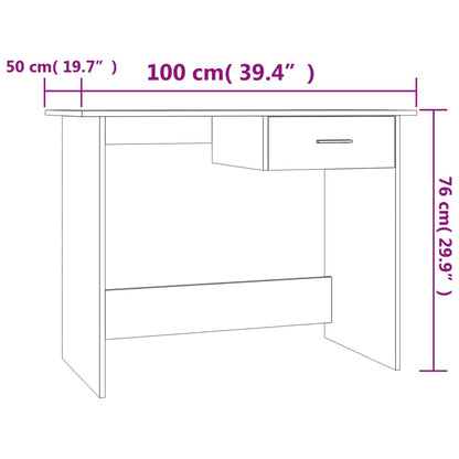 Schreibtisch Räuchereiche 100x50x76 cm Holzwerkstoff - Pazzar.ch