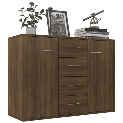 Sideboard Braun Eichen-Optik 88x30x65 cm Holzwerkstoff - Pazzar.ch
