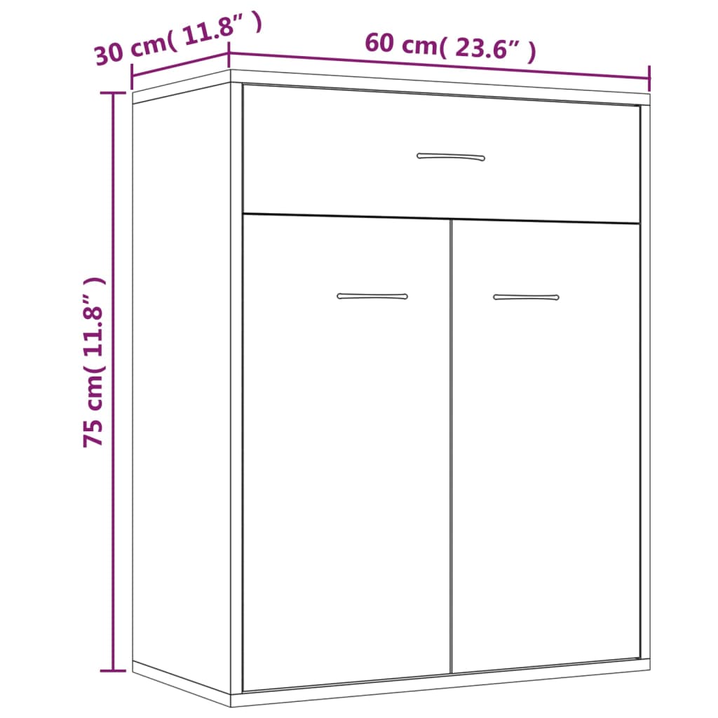Sideboard Räuchereiche 60x30x75 cm Holzwerkstoff - Pazzar.ch