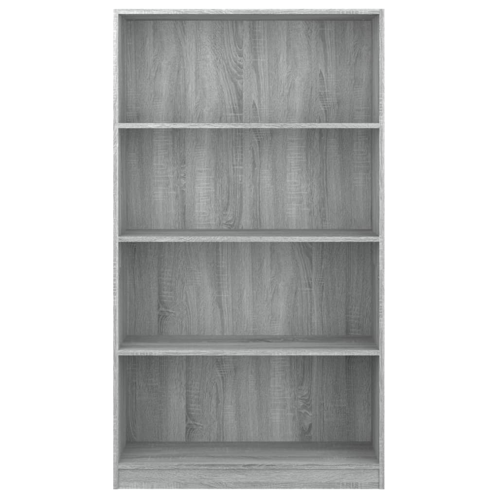 Bücherregal 4 Fächer Grau Sonoma 80x24x142 cm Holzwerkstoff - Pazzar.ch