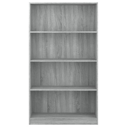 Bücherregal 4 Fächer Grau Sonoma 80x24x142 cm Holzwerkstoff - Pazzar.ch