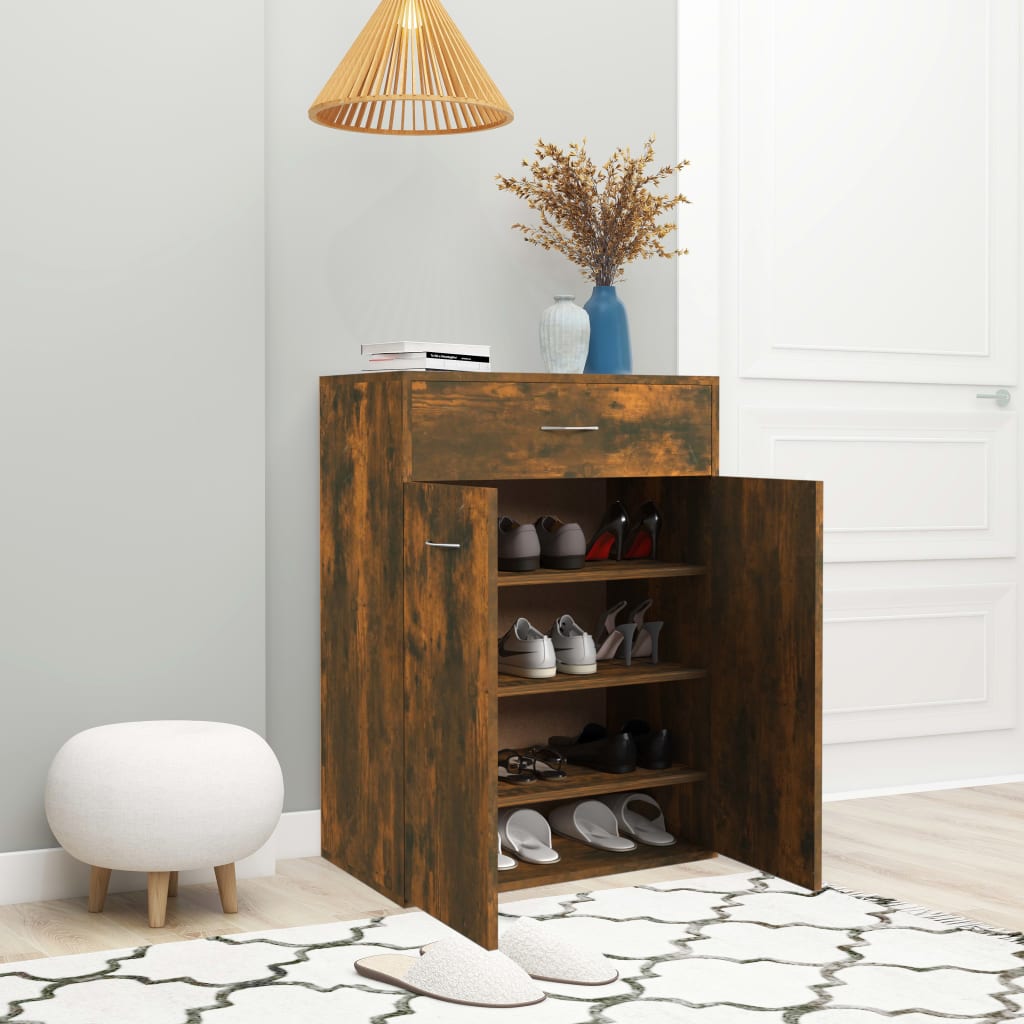 Schuhschrank Räuchereiche 60x35x84 cm Holzwerkstoff - Pazzar.ch