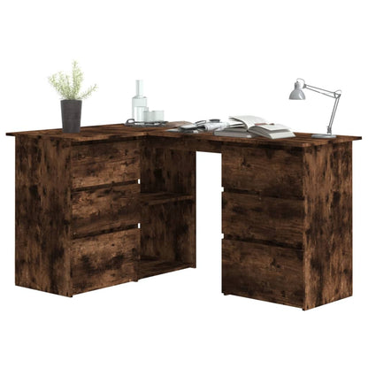 Eckschreibtisch Räuchereiche 145x100x76 cm Holzwerkstoff - Pazzar.ch