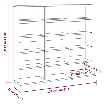 CD-Regal Grau Sonoma 102x23x89,5 cm Holzwerkstoff - Pazzar.ch