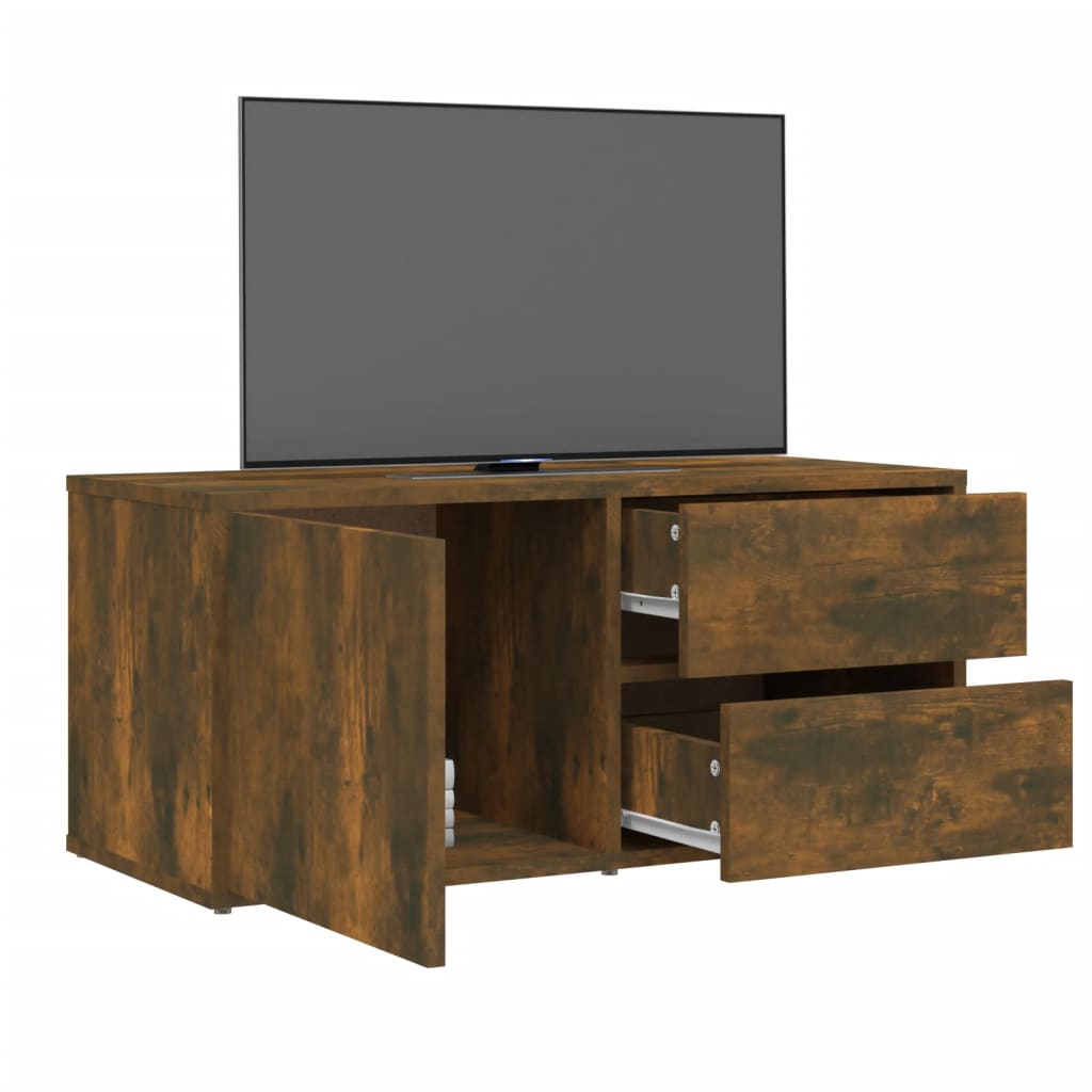 TV-Schrank Räuchereiche 80x34x36 cm Holzwerkstoff - Pazzar.ch