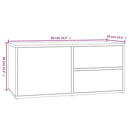 TV-Schrank Räuchereiche 80x34x36 cm Holzwerkstoff - Pazzar.ch