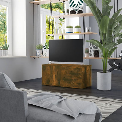 TV-Schrank Räuchereiche 80x34x36 cm Holzwerkstoff - Pazzar.ch