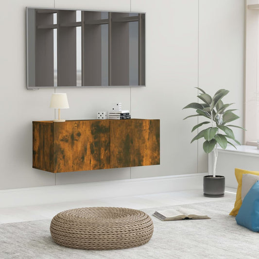 TV-Schrank Räuchereiche 80x30x30 cm Holzwerkstoff - Pazzar.ch