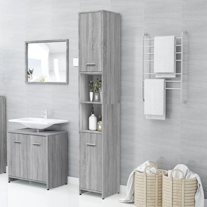Badezimmerschrank Grau Sonoma 30x30x183,5 cm Holzwerkstoff - Pazzar.ch