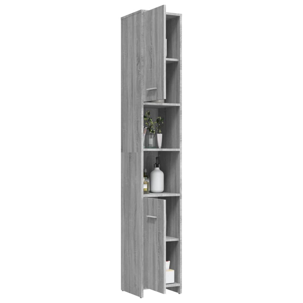 Badezimmerschrank Grau Sonoma 30x30x183,5 cm Holzwerkstoff - Pazzar.ch