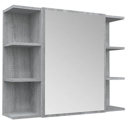 Bad-Spiegelschrank Grau Sonoma 80x20,5x64 cm Holzwerkstoff - Pazzar.ch