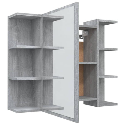Bad-Spiegelschrank Grau Sonoma 80x20,5x64 cm Holzwerkstoff - Pazzar.ch