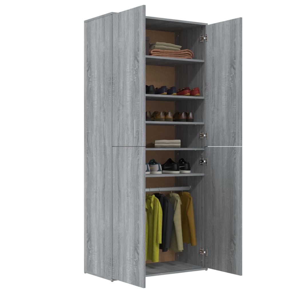 Schuhregal Grau Sonoma 80x39x178 cm Holzwerkstoff - Pazzar.ch