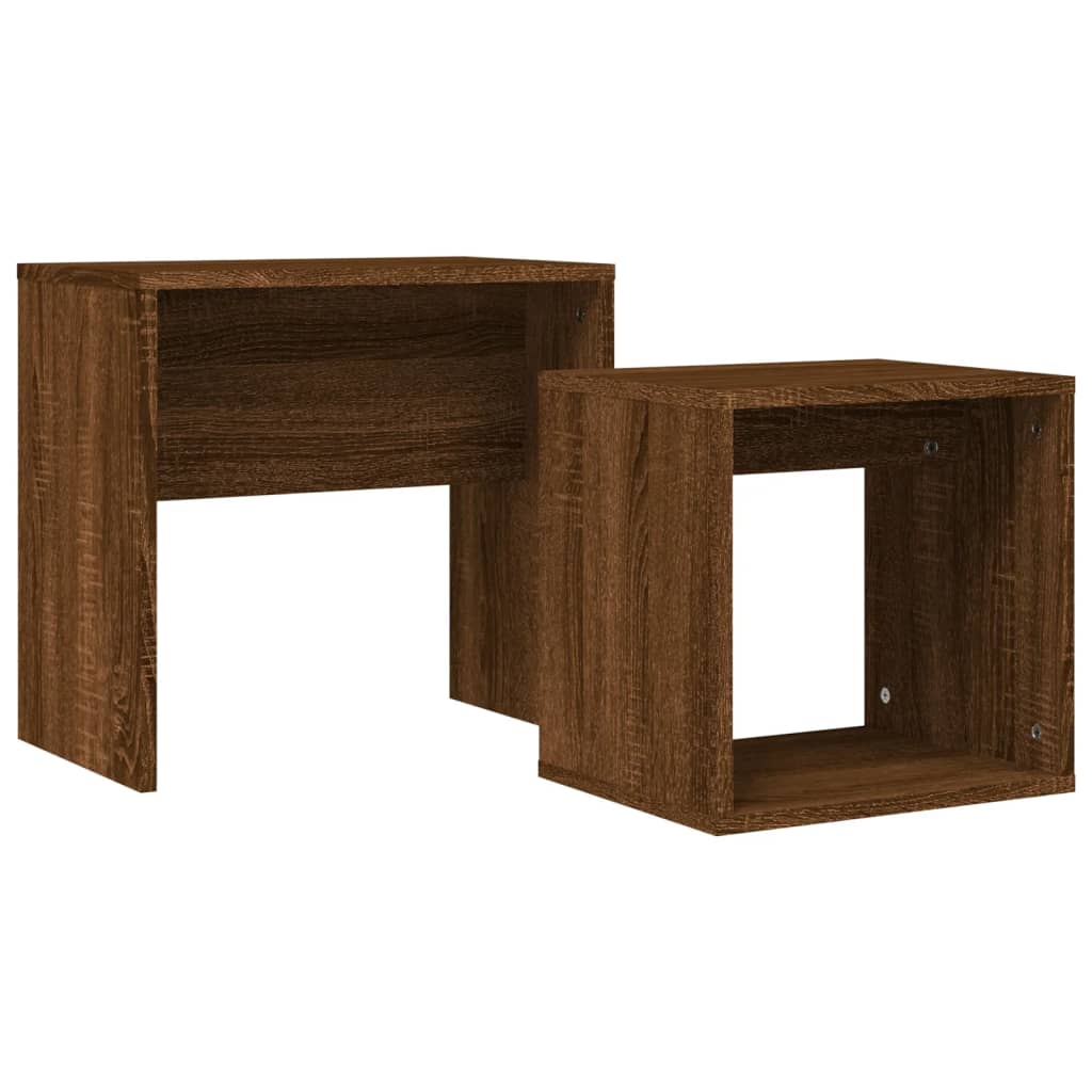 Satztische 2 Stk. Braun Eichen-Optik Holzwerkstoff - Pazzar.ch