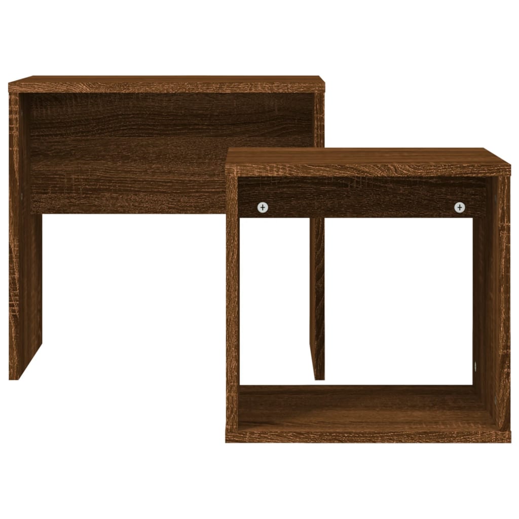 Satztische 2 Stk. Braun Eichen-Optik Holzwerkstoff - Pazzar.ch