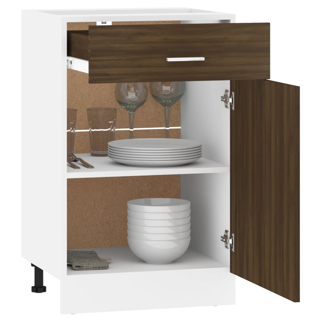 Unterschrank mit Schublade Braun Eiche-Optik 50x46x81,5 cm - Pazzar.ch