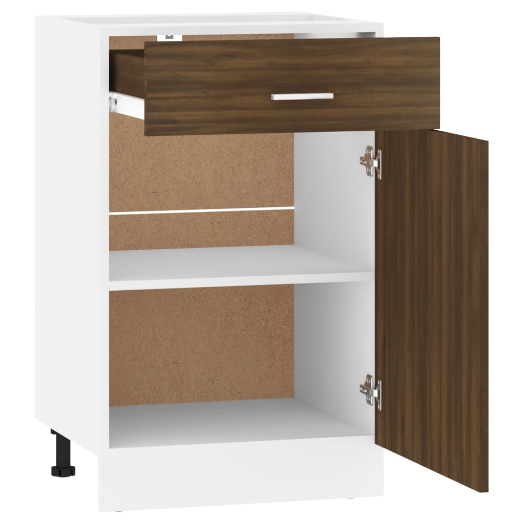 Unterschrank mit Schublade Braun Eiche-Optik 50x46x81,5 cm - Pazzar.ch