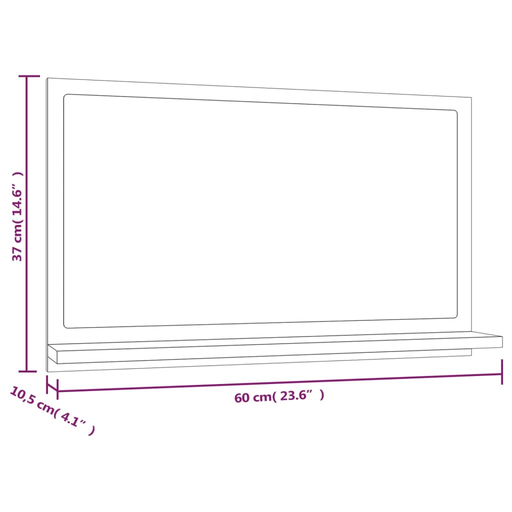 Badspiegel Braun Eichen-Optik 60x10,5x37 cm Holzwerkstoff - Pazzar.ch