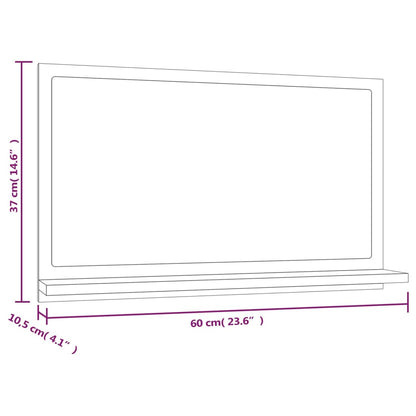 Badspiegel Braun Eichen-Optik 60x10,5x37 cm Holzwerkstoff - Pazzar.ch